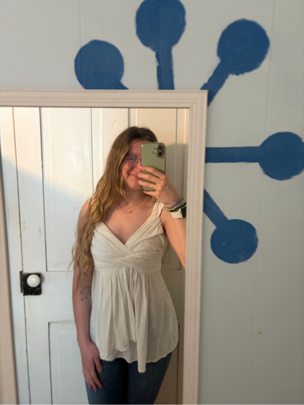 Express white flowy tank top